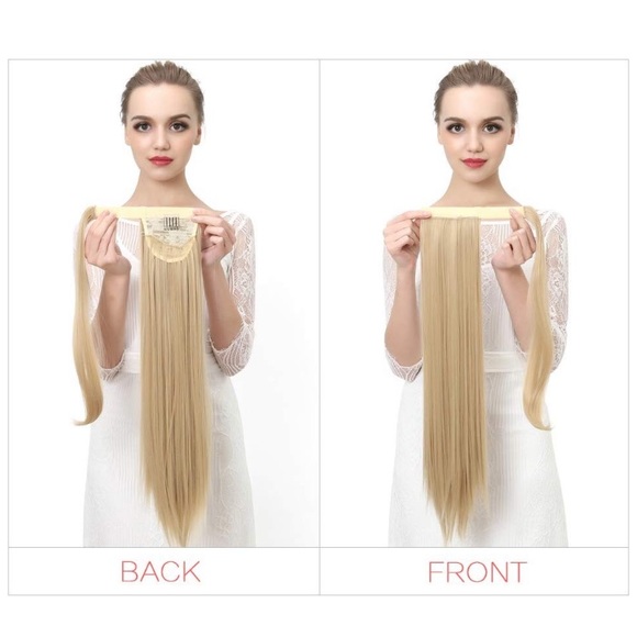 - ✨24” #6 DARK BROWN STRAIGHT CLIP ON PONYTAIL.*NWT* main image 6